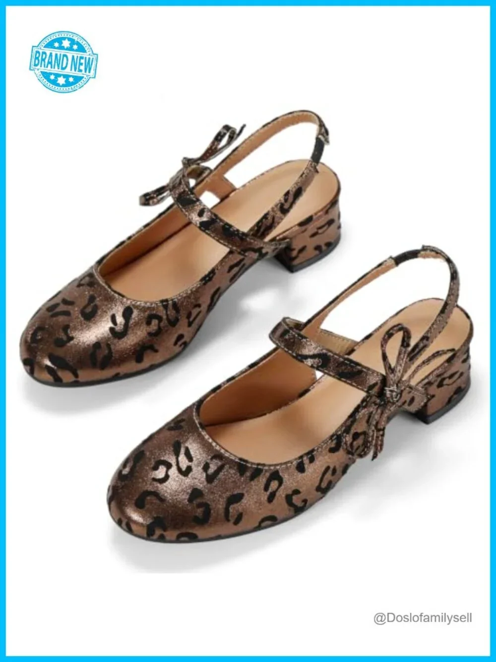 Girls Slingback Bow Pump Low Heel Faux Leather Dress Shoes